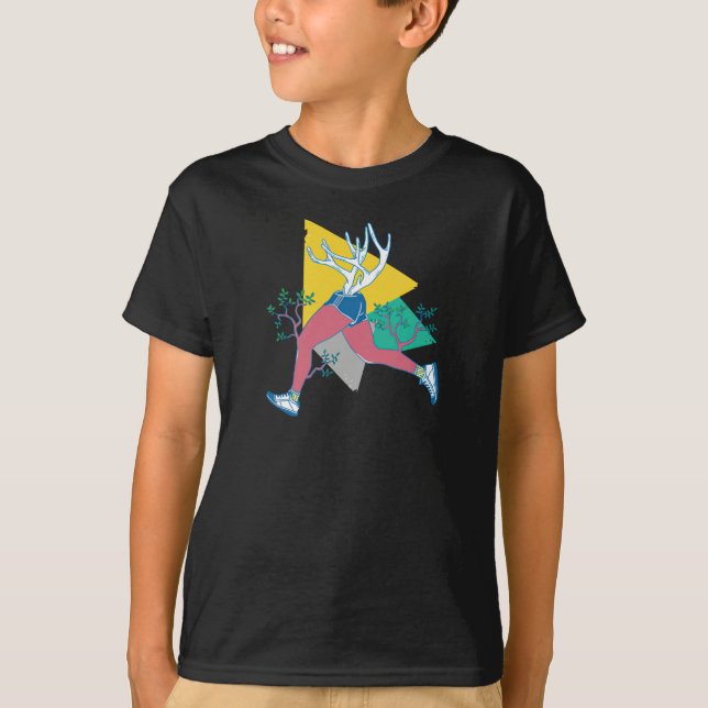 Camiseta Executar como um Deer (Frente)