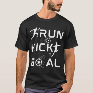 Camiseta Executar Design do Kick Gol Soccer Lover T Shirt