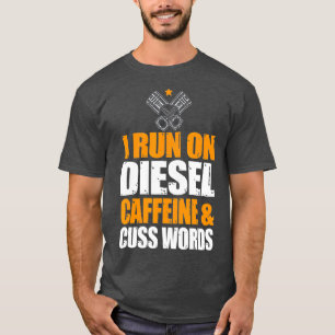Camiseta Executar em Cafeína Diesel Palavras Cusp Urbo Die