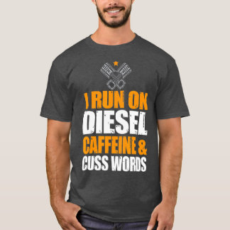 Camiseta Executar em Cafeína Diesel Palavras Cusp Urbo Dies