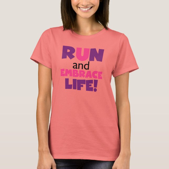 Camiseta Executar Embrace Life Pink (Frente)