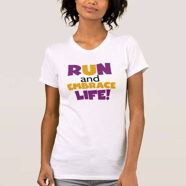 Camiseta Executar Embrace Life Purple Yellow (Frente)