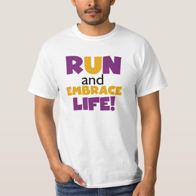 Camiseta Executar Embrace Life Purple Yellow (Frente)