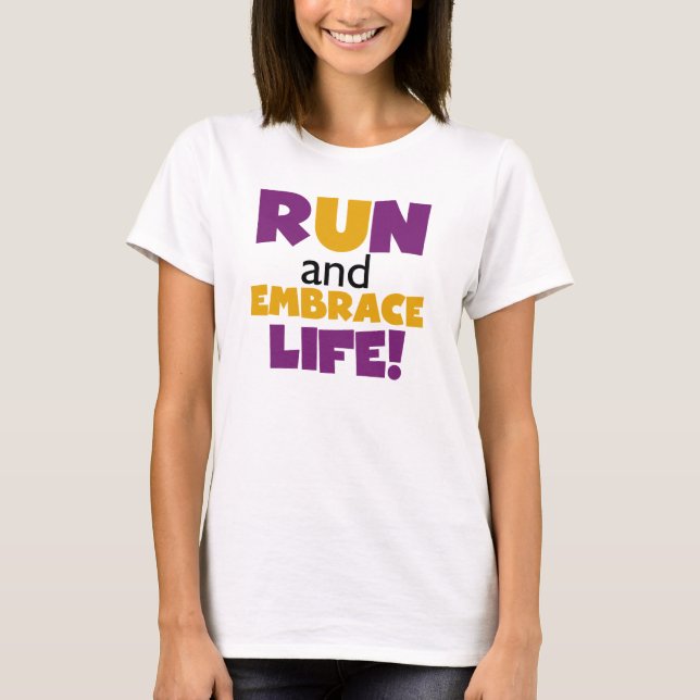 Camiseta Executar Embrace Life Purple Yellow (Frente)