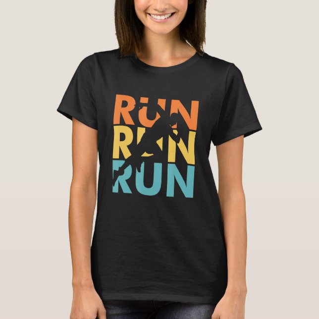 Camiseta Executar Executar Vintage Executando Presentes Par (Frente)