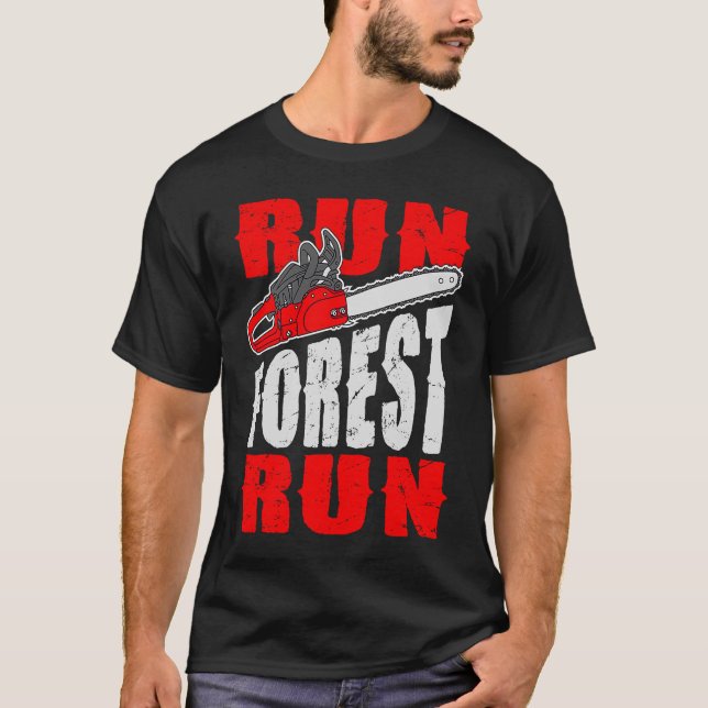 Camiseta Executar Floresta Executar Lumberman Lumberjack Lo (Frente)