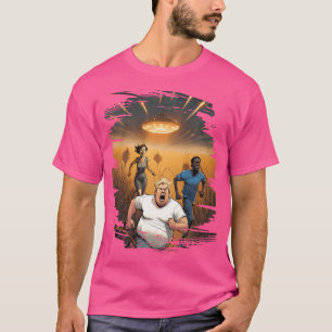 Camiseta Executar Fora do Espaço de Invasão da Alienígena d