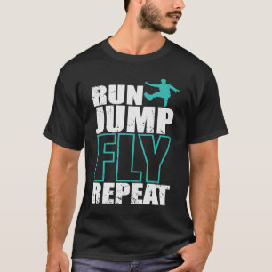 Camiseta Executar Jump Fly Repetir Treinamento de Esporte P