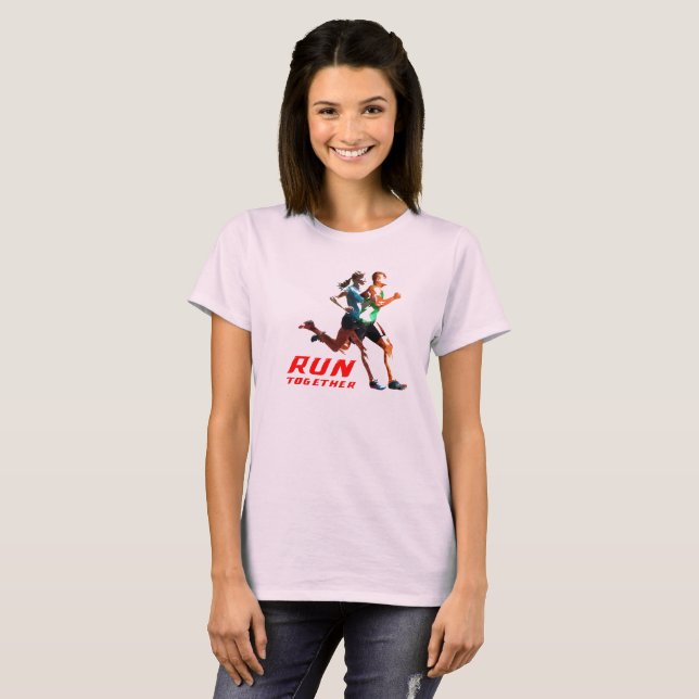Camiseta Executar juntos | Mulheres (Frente Completa)
