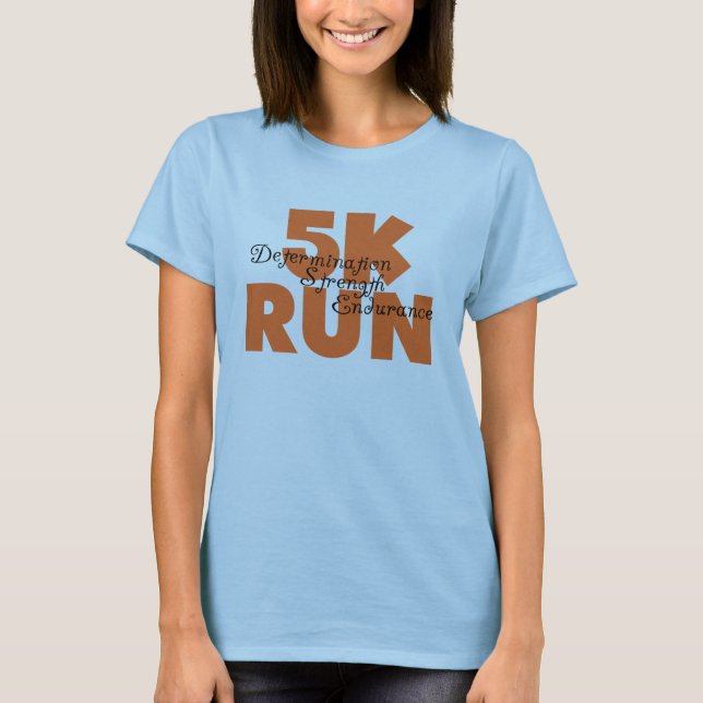 Camiseta Executar Laranja de 5K (Frente)