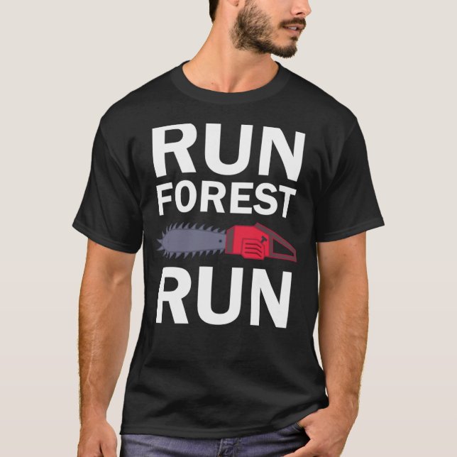 Camiseta Executar Lumberjack da Floresta (Frente)