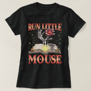 Camiseta Executar o pequeno esqueleto de Rosa do mouse Dark