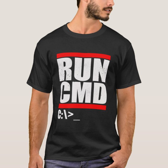 Camiseta Executar paródia CMD (Frente)