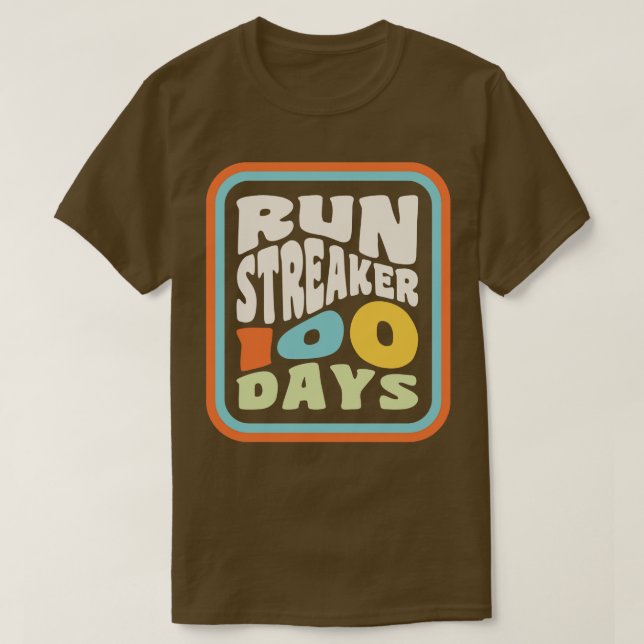 Camiseta Executar Streak Run Streaker 100 dias de execução (Frente do Design)