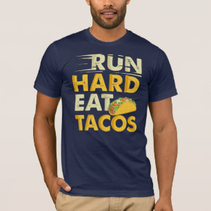 Camiseta Executar Tacos de Comida de Duro