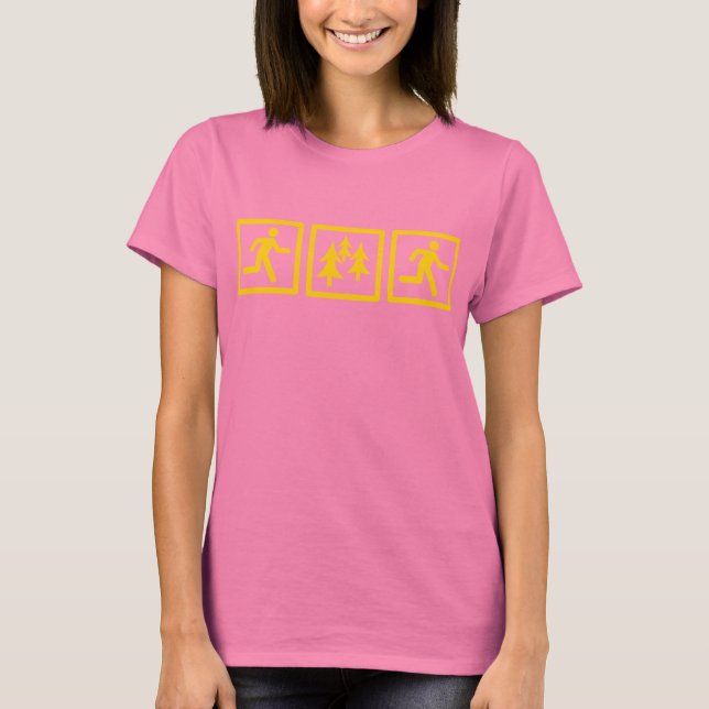 Camiseta Executar Womens de Execução da Floresta (Frente)