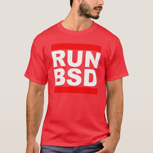 Camiseta EXECUTE BSD Legal WhiteRed Design para Unix Hacker (Frente)
