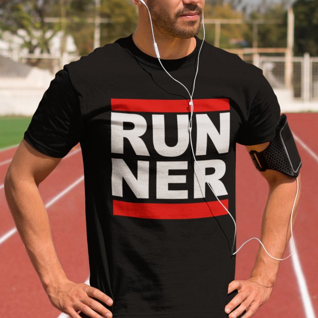 Camiseta Execute Ner Funny Hip Hop Executando Sátira (Empower your stride with our bold 'run-ner' tee for men.)