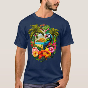Camiseta Exemplo colorido do Paraíso Tropical