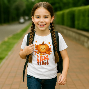 Camiseta Exemplo de Abóbora de outono e Escrita Vibes de Qu