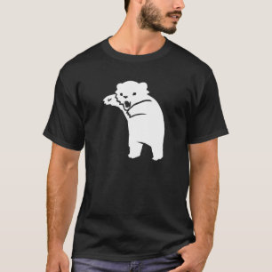 Camiseta Exemplo de Carimbo Minimalista do Urso Polar Branc