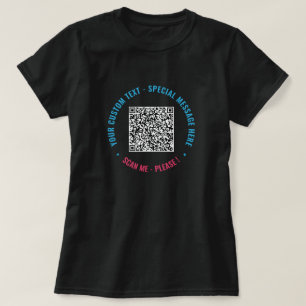 Camiseta Exemplo de Código QR Divertido Adicionar
