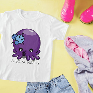 Camiseta Exemplo de polvo kawaii roxo com necessidades espe