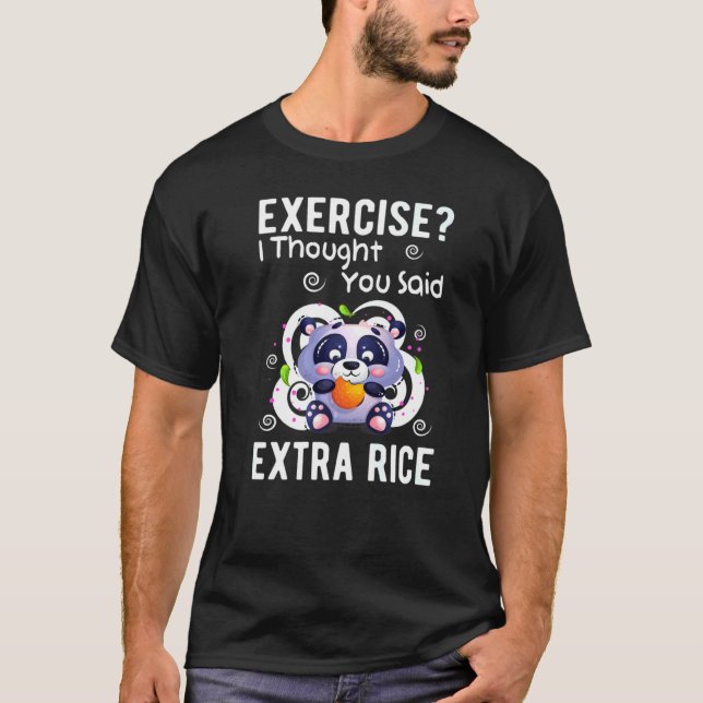 Camiseta Exercício de Arroz Extra, Panda Bear Cute Bear (Frente)