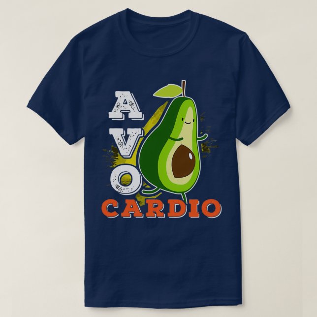 Camiseta Exercício de Cardio Avocardio Avocado Executando E (Frente do Design)