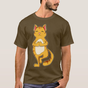 Camiseta Exercício de Yoga com Gatos