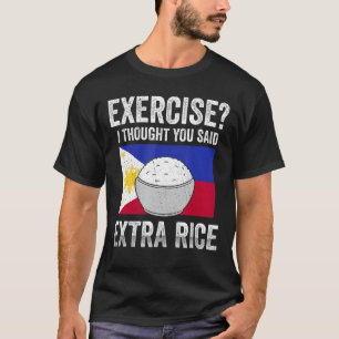 Camiseta Exercício Engraçado Arroz Extra Bandeira Filipina