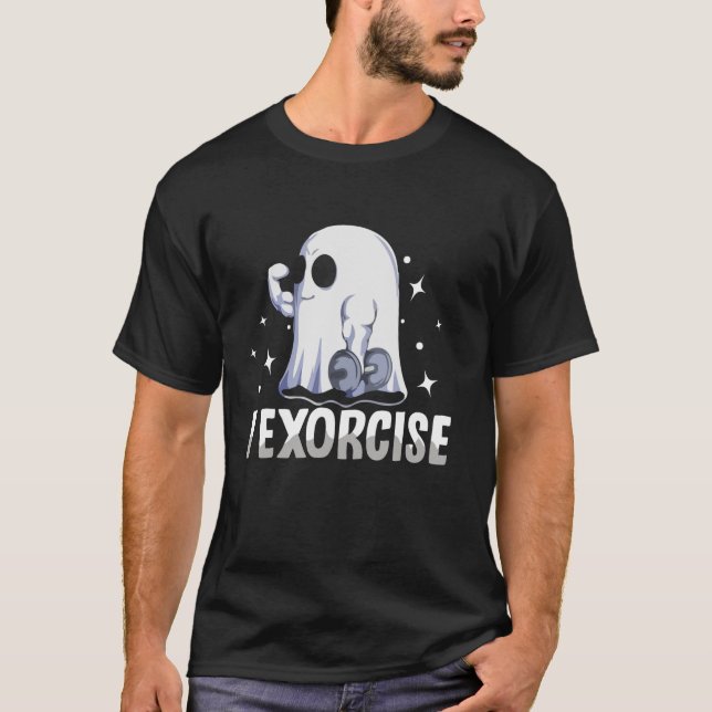 Camiseta Exercício Engraçado de ginástica Spooky Halloween  (Frente)