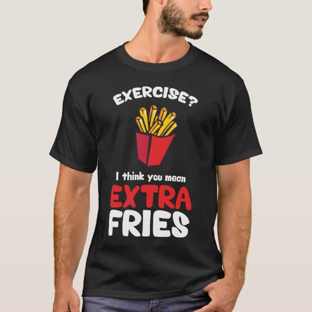 Camiseta Exercício? Eu penso-o fritadas extra médias (Frente)