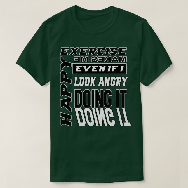 Camiseta Exercício Me Faz Feliz, Noir (Frente do Design)