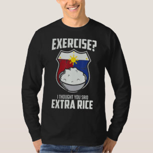 Camiseta Exercício Pensei Que Você Disse Arroz Extra Filipi