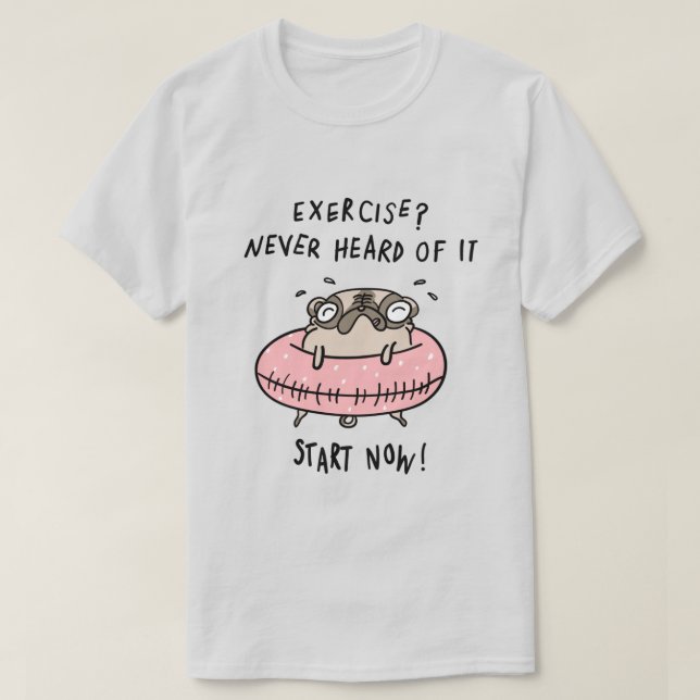 Camiseta Exercício Pug (Frente do Design)