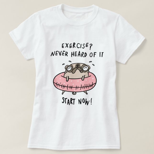 Camiseta Exercício Pug (Frente do Design)