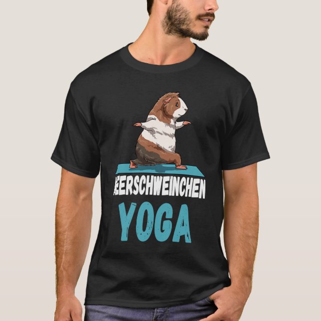 Camiseta Exercício Yoga Guiné Pig Stretching for Guiné Pig (Frente)