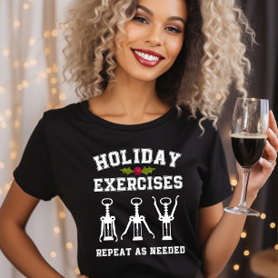 Camiseta Exercícios Feriados Repetem Como Necessário Vinho 