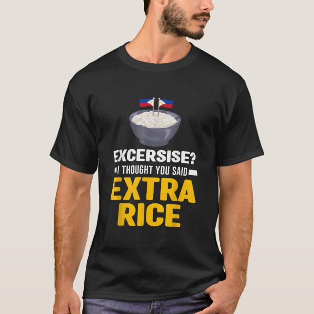 Camiseta Exercise I Thought You Said Extra Rice Panda (Frente)