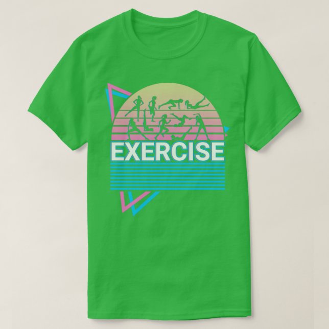 Camiseta Exercise Workout Fitness Retro (Frente do Design)