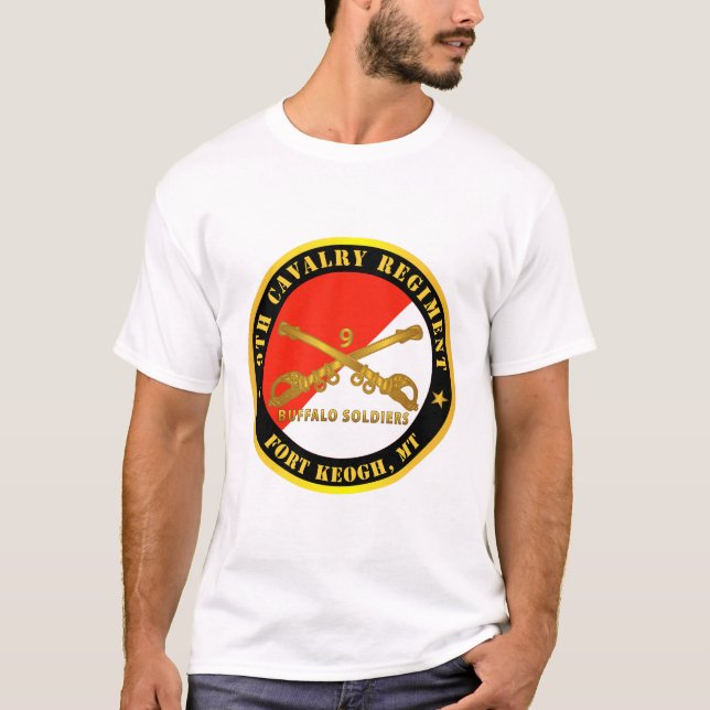 Camiseta Exército - 9º Regimento de Cavalaria - Fort Keogh, (Frente)