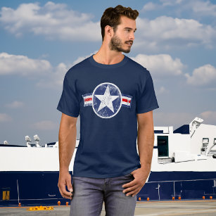 Camiseta Exército Air Corps Vintage Star Patriotic T Shirt