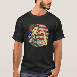 Camiseta Exército Americano de Bandeira Veterano Forte Mul