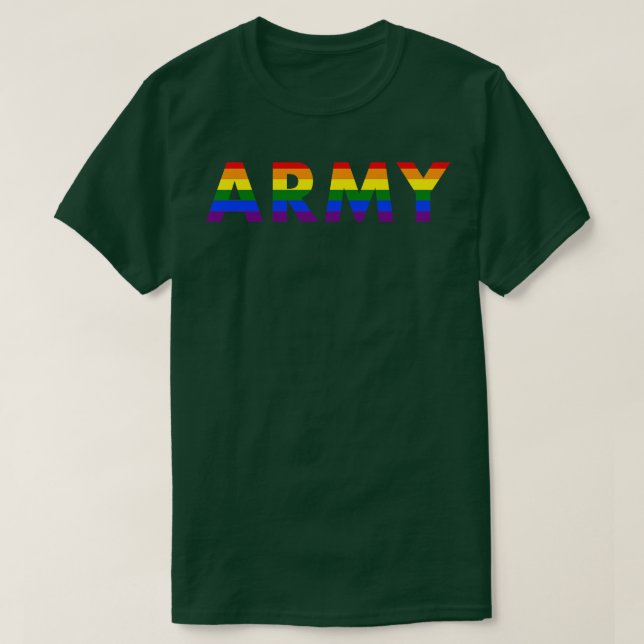 Camiseta Exército de Amor Arco-Íris LGBTQ (Frente do Design)