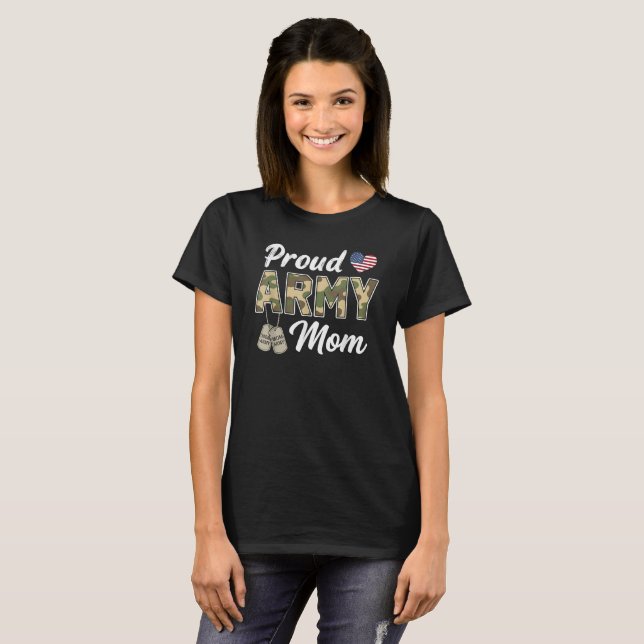 Camiseta Exército de Mãe Orgulhosa Presentes do Dia das Mãe (Frente Completa)