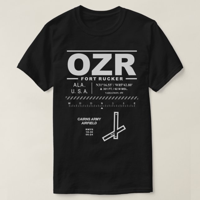 Camiseta Exército do Cairfield Fort Rucker Ozark Alabama OZ (Frente do Design)
