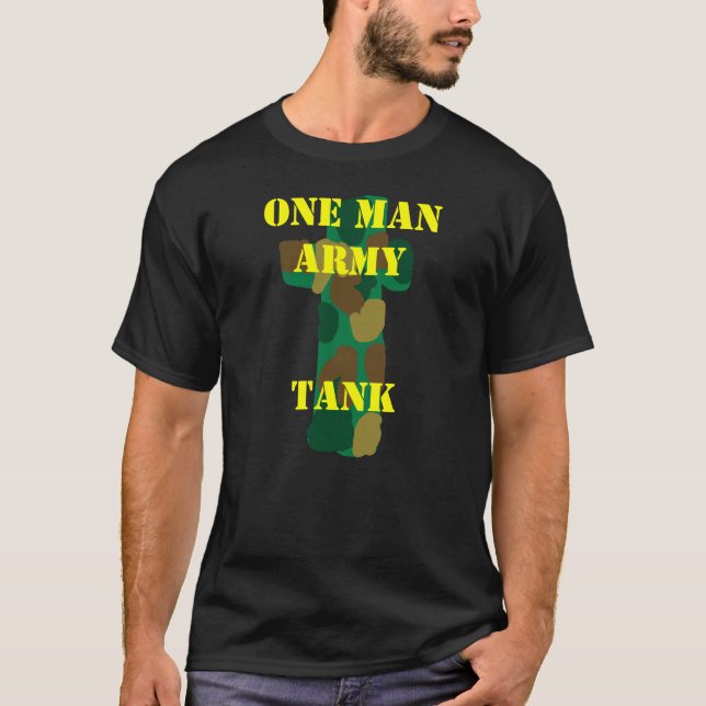 Camiseta Exército do homem do tanque um (Frente)