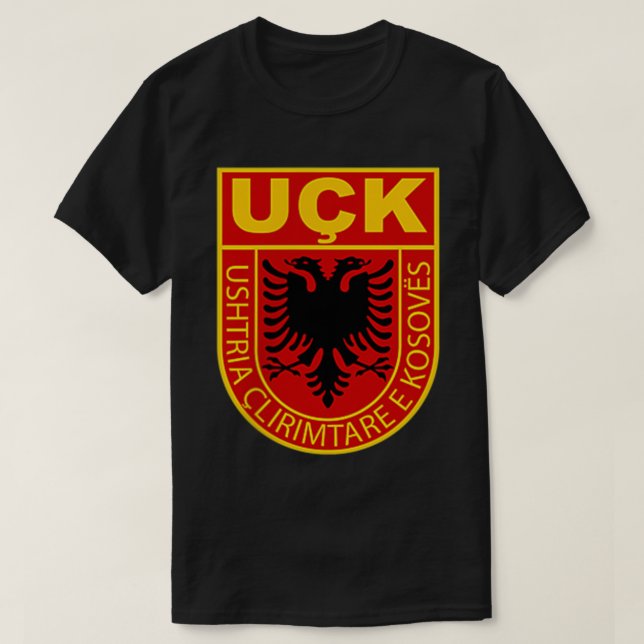 Camiseta exército do kosovo albanês patriota do reino unido (Frente do Design)