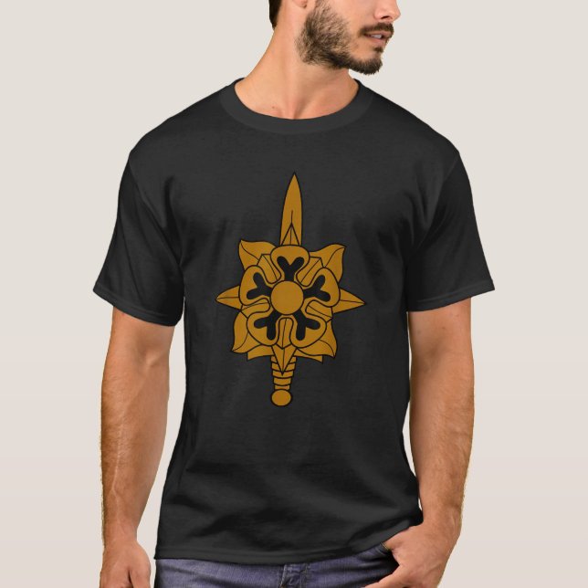 Camiseta Exército Inteligência Militar insígnia do ramo T S (Frente)